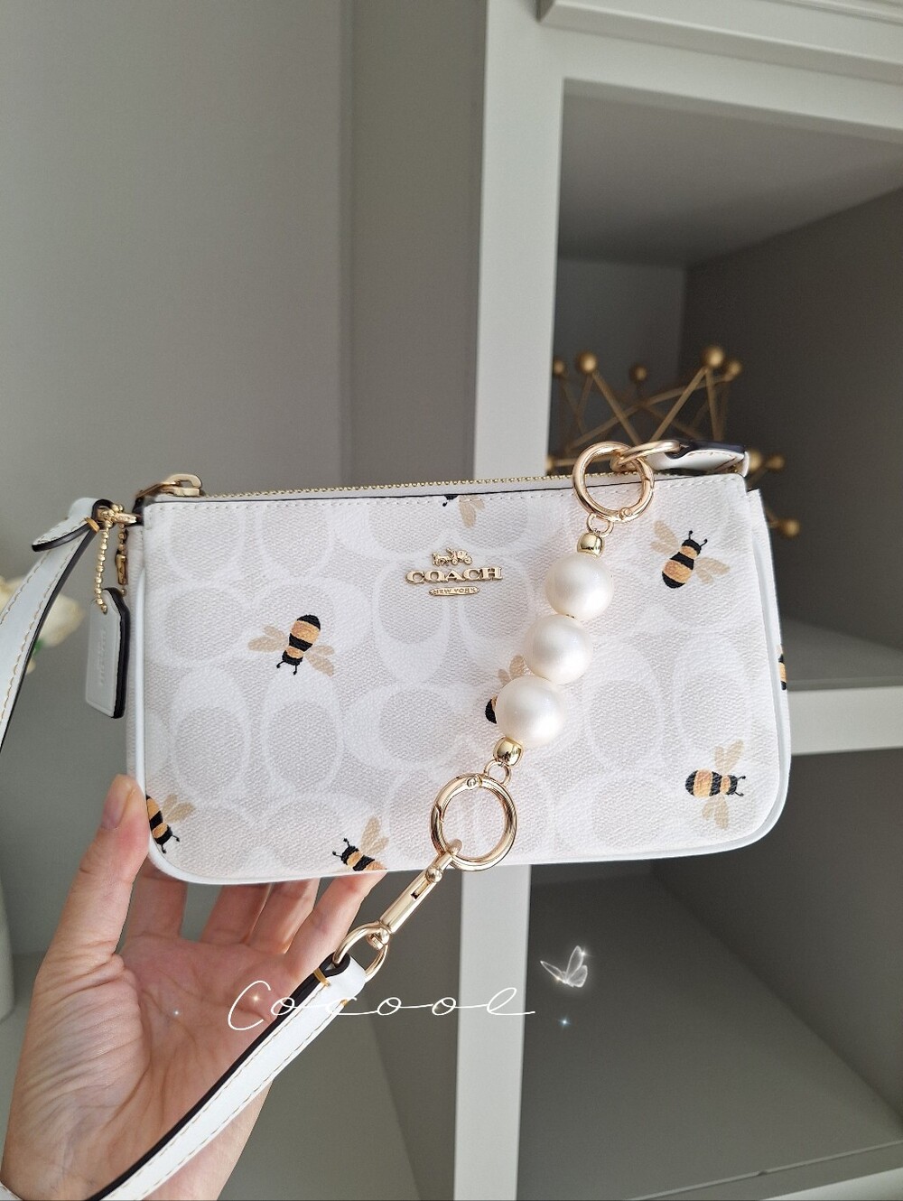 NWT Coach Nolita 19 In Signature Canvas With Bee Print C8673 Rare
